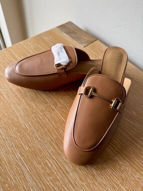 NWOB! J. Crew Factory Women’s Bit Loafer Mules Tan Gold Size 9.5